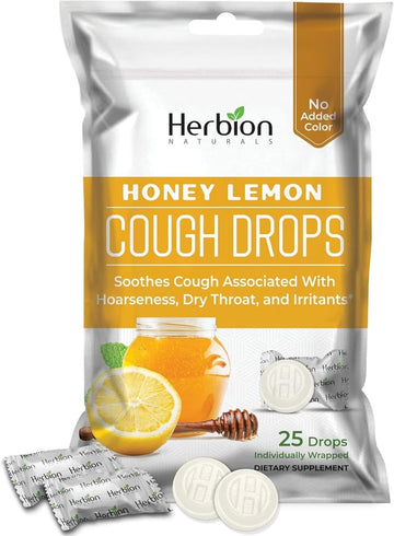 HERBION Honey Lemon Cough Drops, 25 Lozenges USA