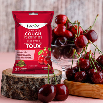 Sugar Free Throat Lozenges with Natural Cherry Flavour, 25 Lozenges (1 Pouch)