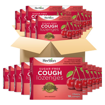 Sugar Free Herbal Lozenges Cherry Flavour, 18 Pieces (Pack of 48)