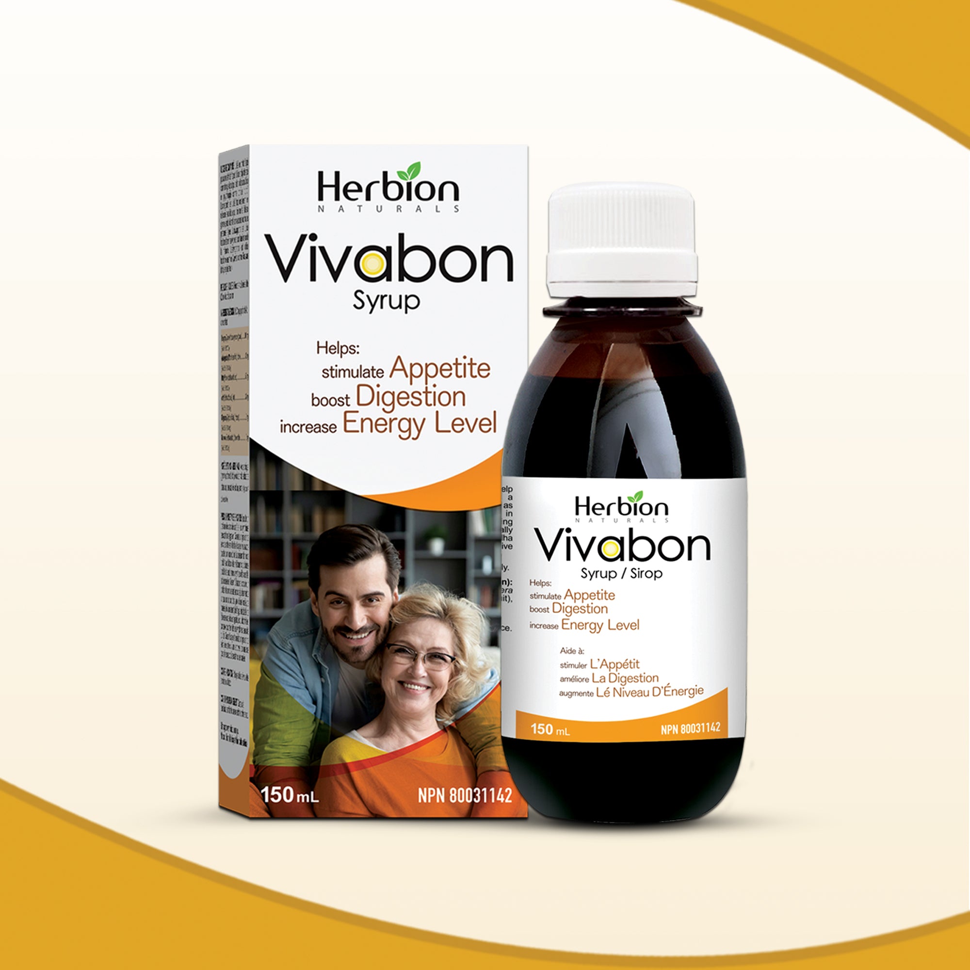 Herbion Naturals Vivabon Verdauungs- und Ernährungssirup, hilft den Appetit anzuregen, fördert die Verdauung, verbessert das Gedächtnis, Lychee-Geschmack für Erwachsene 150ml