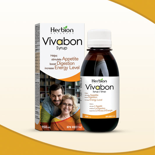 Herbion Naturals Vivabon Verdauungs- und Ernährungssirup, hilft den Appetit anzuregen, fördert die Verdauung, verbessert das Gedächtnis, Lychee-Geschmack für Erwachsene 150ml