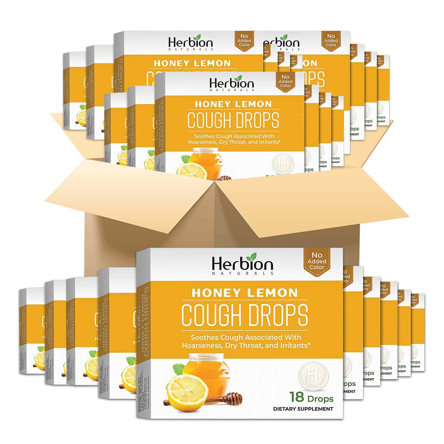 Herbion Naturals Herbal Lozenges – Honey Lemon, 48 Pack (18 Lozenges Each), No Artificial Flavour or Colour