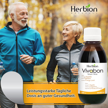Herbion Naturals Vivabon Verdauungs- und Ernährungssirup, hilft den Appetit anzuregen, fördert die Verdauung, verbessert das Gedächtnis, Lychee-Geschmack für Erwachsene 150ml