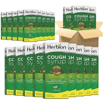 Herbion Naturals Herbal Sore Throat Syrup with Natural Honey 150ml (Pack of 24) USA