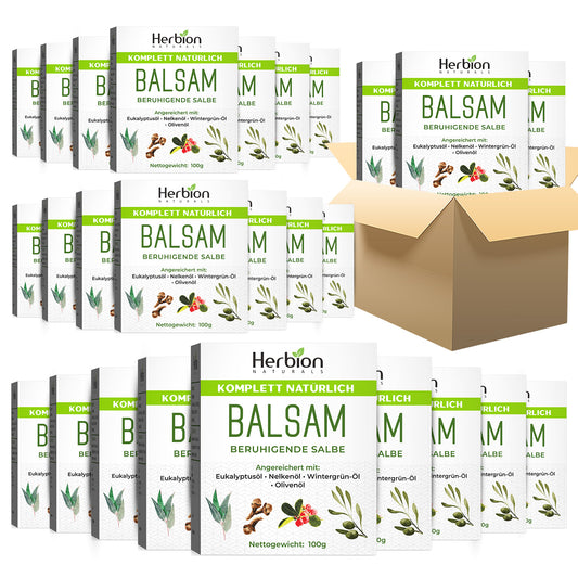 Herbion Naturals Balm, 100 gm - Natural Soothing Ointment with Soothing Vapors for Adults & Children 2+ - Relieves Cough, Cold, Nasal & Chest Congestion (Pack of 24)