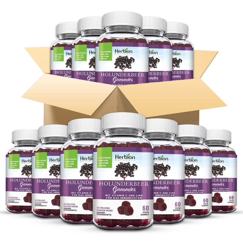 Herbion Elderberry Gummies with Vitamin C & Zinc - Healthy Immune System Support - Gluten-Free & Gelatin-Free - 60 Gummies for Adults & Children 4 Years & Above - Made in USA (Pack of 12)