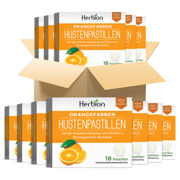 Herbal Throat Lozenges Orange Flavour, 18 Lozenges (Pack of 48) DEU