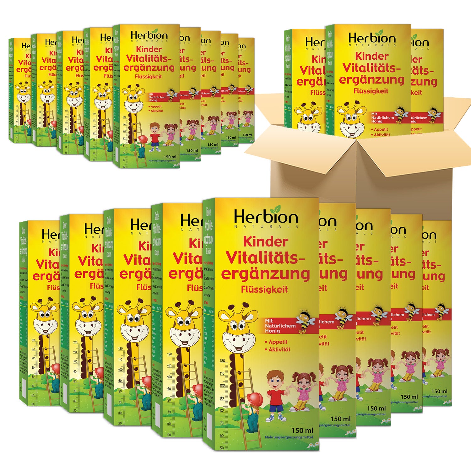 Herbion Naturals Vitality Supplement for Children - Promotes Growth & Appetite - Relieves Fatigue - Improves Mental & Physical Performance – Boosts Energy - 150 mL – For Kids 1 Years & Above