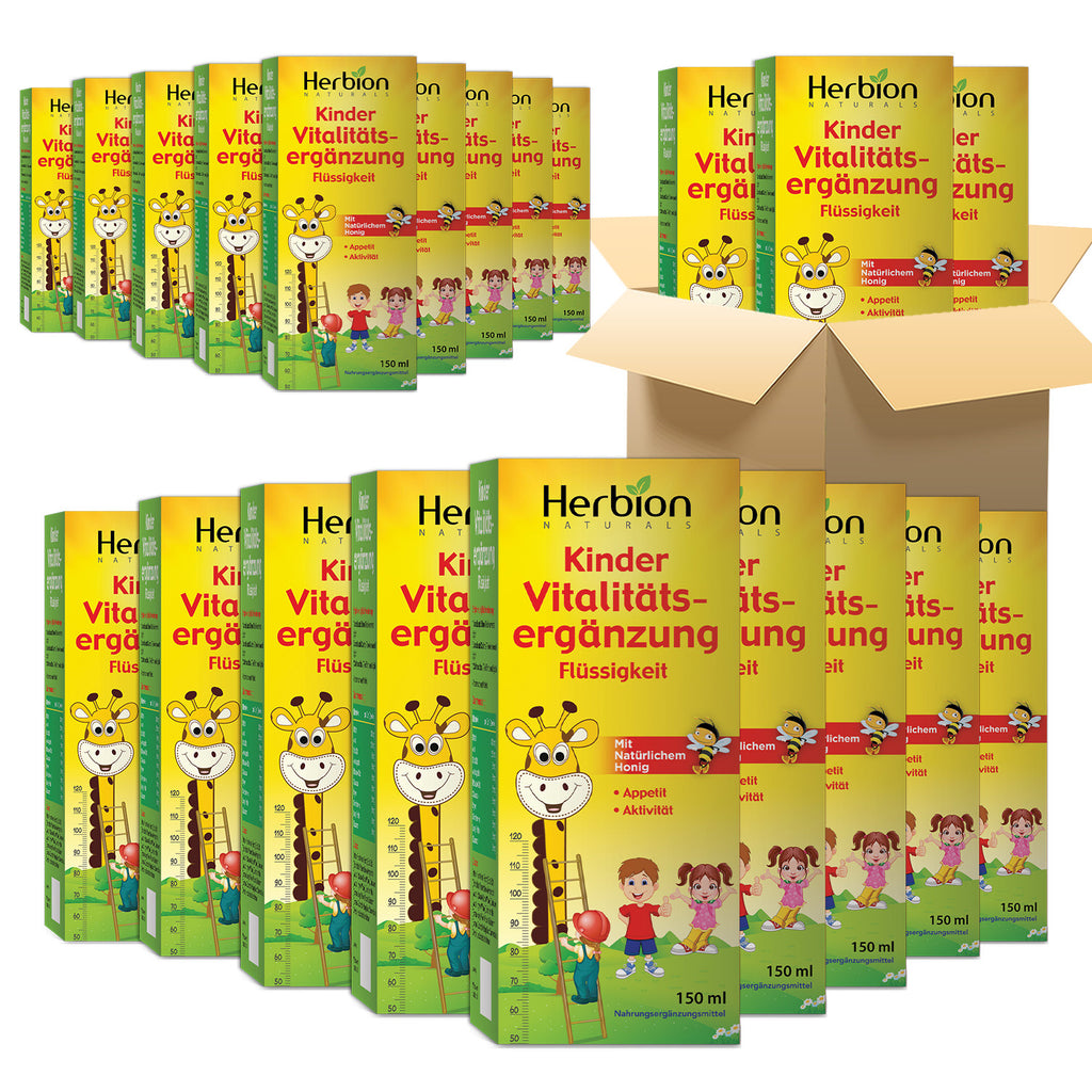 Herbion Naturals Vitality Supplement for Children - Promotes Growth & Appetite - Relieves Fatigue - Improves Mental & Physical Performance – Boosts Energy - 150 mL – For Kids 1 Years & Above