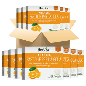 Herbal Throat Lozenges Orange Flavour, 18 Lozenges (Pack of 48) ITA