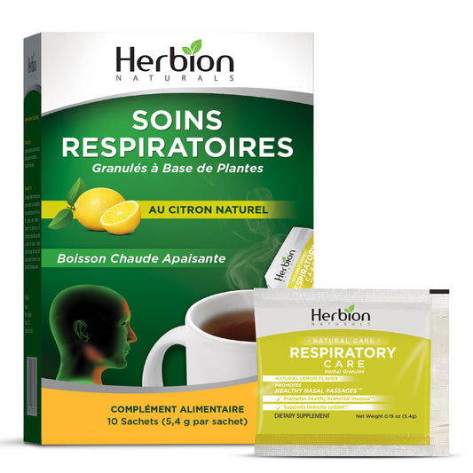 Herbion Naturals Respiratory Care Granules With Natural Lemon Flavor, 10 Sachet Packets