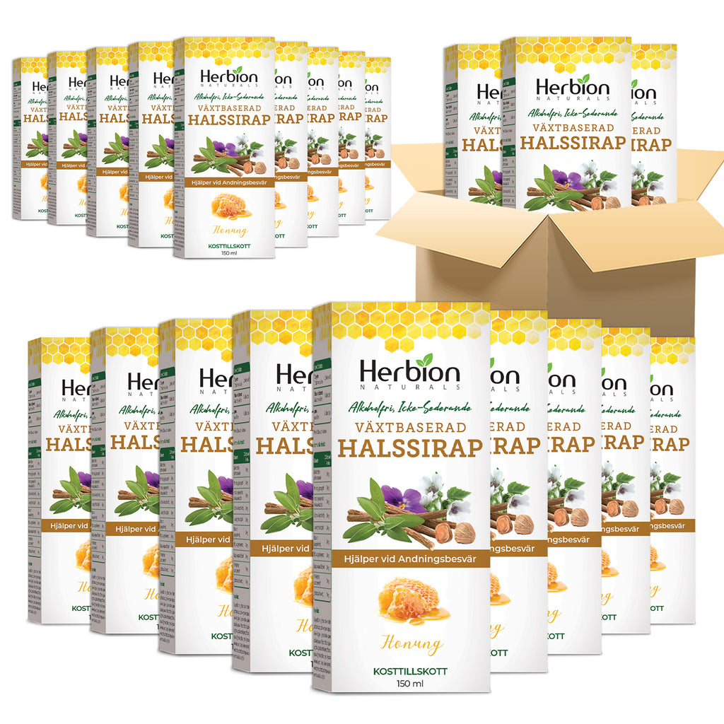 Herbion Naturals Herbal Sore Throat Syrup with Natural Honey 150ml (Pack of 24) SE