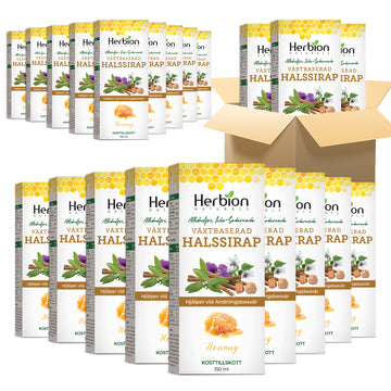 Herbion Naturals Herbal Sore Throat Syrup with Natural Honey 150ml (Pack of 24) SE