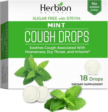 Herbion Naturals Sugar-Free Mint Lozenges with Stevia - Food Supplement (48 Packs, 18 Lozenges per Pack)