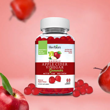 Herbion Naturals Bio-Apfelessig-Gummis mit der „Mutter“, Verdauungs- und Entgiftungshilfe, auf Pektinbasis, vegan, hergestellt in den USA – (120 Gummis)