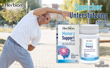 Herbion Naturals Memory Enhancer ayuda a mejorar la función cognitiva con extractos de Ginkgo biloba, ajo, cilantro, tomillo, lavanda y regaliz para adultos. 60 cápsulas vegetales