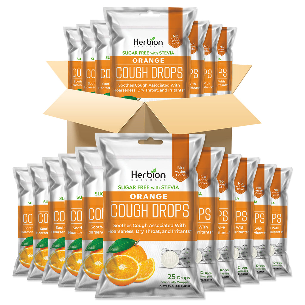 Sugar Free Orange Lozenges with Menthol & Herbal Blend - 40 Packs x 25 Lozenges 1000 Lozenges