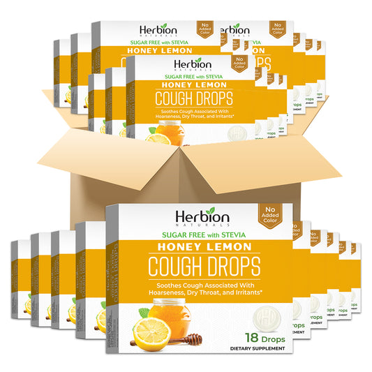 Herbion Naturals Sugar-Free Honey Lemon Lozenges with Menthol & Herbal Blend - 48 Packs x 18 Lozenges (864 Total) – No Artificial Flavours or Colours