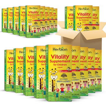 Herbion Naturals Vitality Supplement for Children – 150ml Syrup, Natural Honey Flavor – Dietary Supplement, Pack of 24
