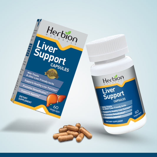 Herbion Naturals Liver Support Herbal Blend with Milk Thistle, Supports Healthy Liver Function, Promotes Detoxification, Supports Appetite, 60 Vegicaps
