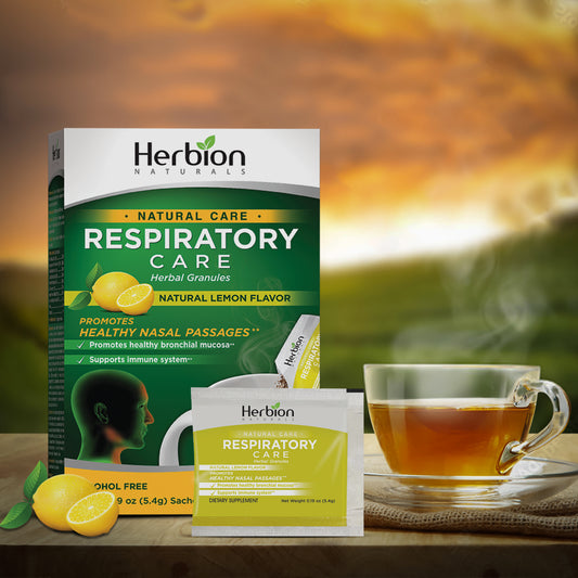Herbion Naturals Respiratory Care Kräutergranulat - 10 Ct für die ganze Familie - Fördert gesunde Nasengänge & Atemwegsfunktion - Lindert Erkältungs- und Grippesymptome - Unterstützt das Immunsystem