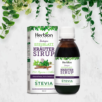 Herbion Naturals Efeublatt Hustensirup mit Thymian und Süßholz, 5 FL Oz – beruhigt die Kehle und lindert Atemwegsbeschwerden – für Erwachsene Kinder 13 Monate und darüber, alkoholfrei, zuckerfrei mit Stevia