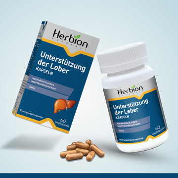 Herbion Naturals Leberunterstützende Kräutermischung mit Mariendistel, unterstützt eine gesunde Leberfunktion, fördert die Entgiftung, unterstützt den Appetit, 60 Vegicaps