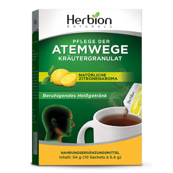 Herbion Naturals Atemwegspflege-Granulat mit natürlichem Zitronengeschmack, 10 Portionsbeutel – hilft, Erkältungs- und Grippesymptome zu lindern, fördert die gesunde Funktion der Atemwege und optimiert das Immunsystem